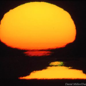 Miraged Sunset and Green Flash