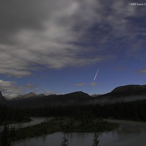 Meteor Above Canadian Rockies