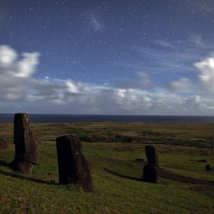 The Large Magellanic above Easter Island