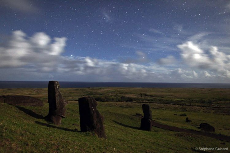 The Large Magellanic above Easter Island