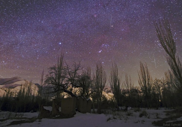 Meteors and Winter Milky Way