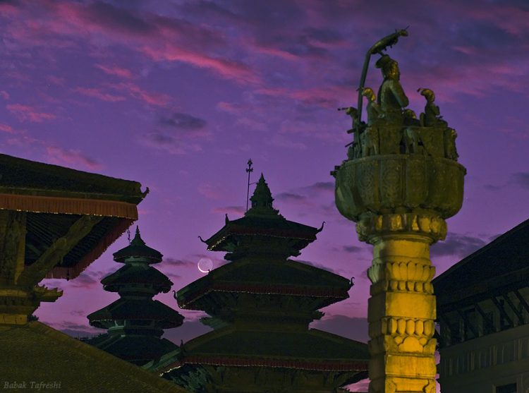 Moonrise Above Nepal Heritage