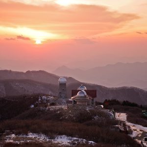 Sunset over Korean National Observatory