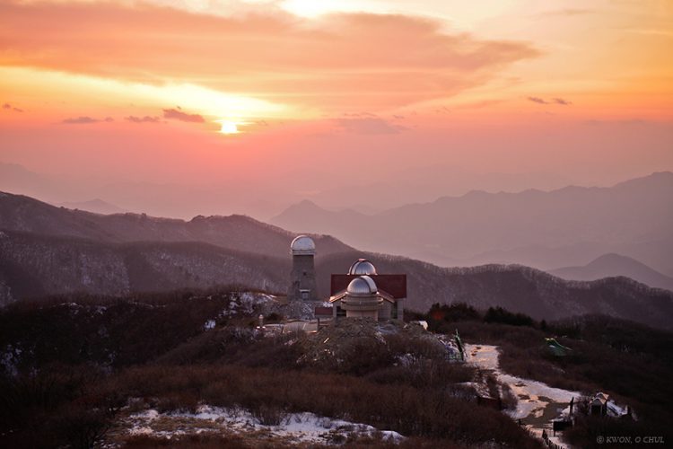 Sunset over Korean National Observatory