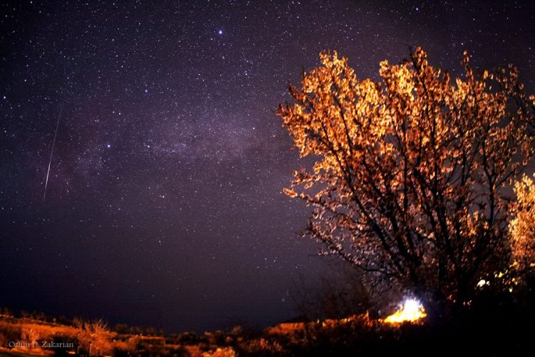 Flash Meteor in the Milky Way
