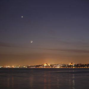 Moon and Venus Above Istanbul