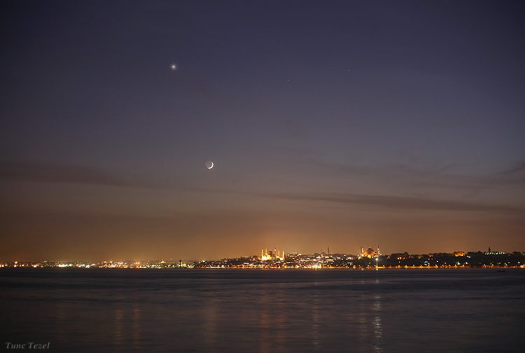 Moon and Venus Above Istanbul