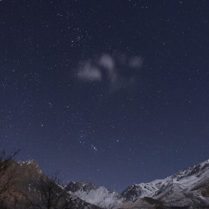 Orion Rises above Snowy Peaks