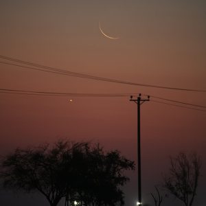 Crescent Moon Meets Crescent Venus