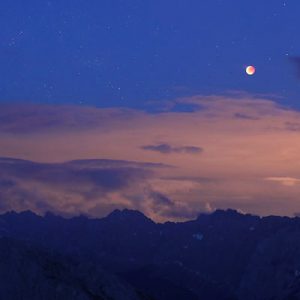 Lunar Eclipse above Alps