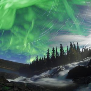 Aurora, Startrails, and Cameron River