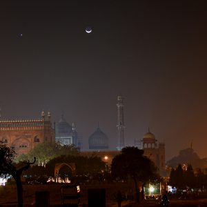 Moon Meets Venus at Old Delhi