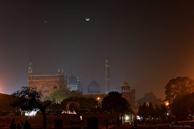 Moon Meets Venus at Old Delhi