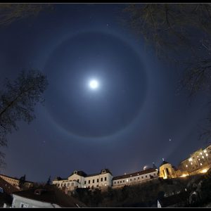 Moon Halo over Veszprem Castle