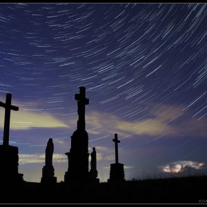 Star Trails and Storm Cloud