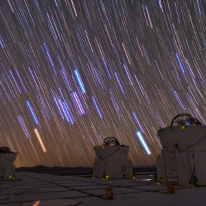 Orion Star Trails Over Paranal Observatory