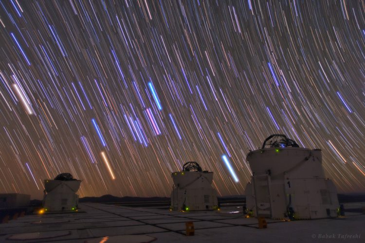 Orion Star Trails Over Paranal Observatory