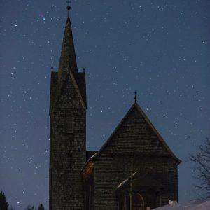 Comet and Wooden Church