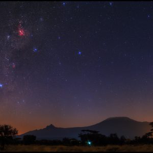 Southern Cross and Carina Nebula over Kilimanjaro