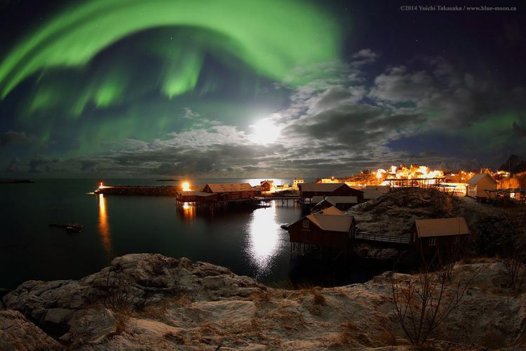 Northern Lights and Fisherman