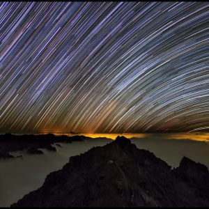 Star Trails Over Planet Earth