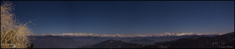Moonlit Himalaya Seen from India