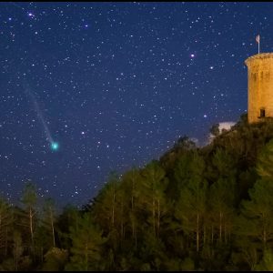 Comet & Castle (photo composite)