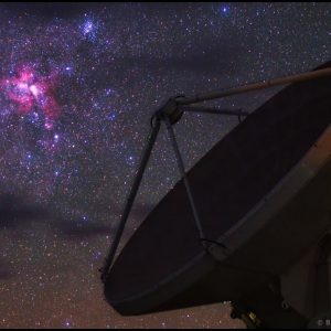 Radio Dish and Carina Nebula