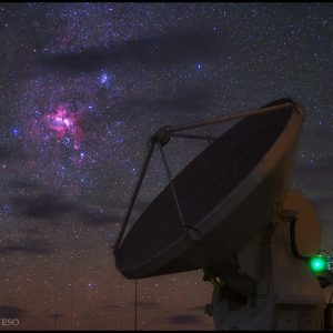 Radio Dish and Carina Nebula