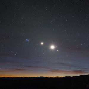 A Morning Line of Stars and Planets