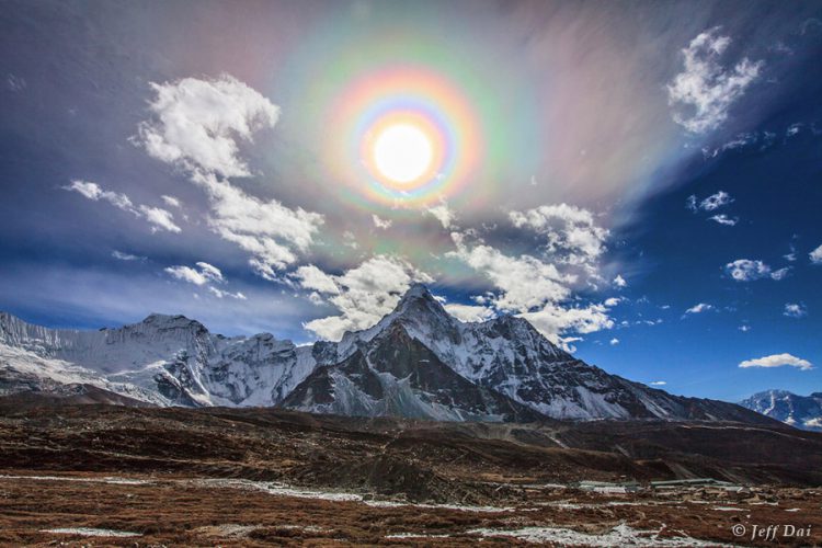 Colorful Solar Corona over Himalayas
