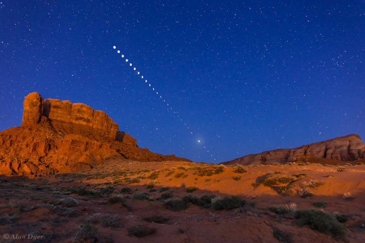 Lunar Eclipse Sequence from Monument Valley