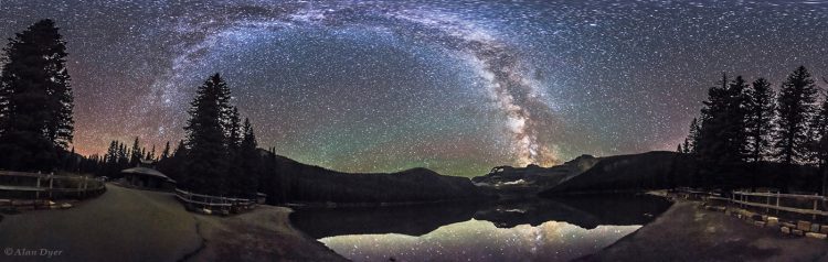 Milky Way Panorama at Cameron Lake