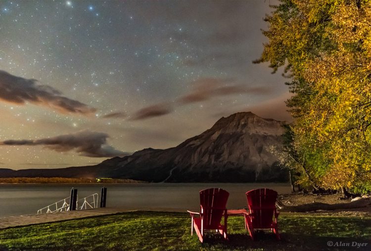 Red Chairs Under the Stars at Waterton