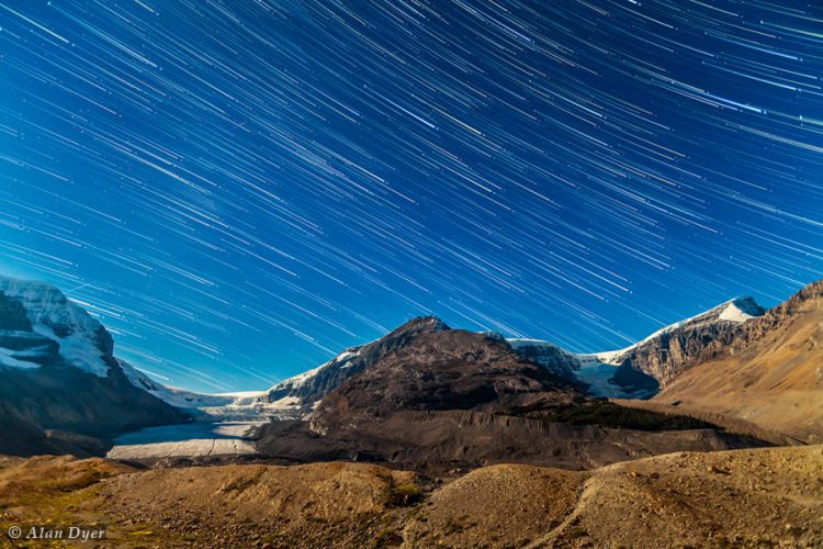 Star Trails Over Columbia Icefields