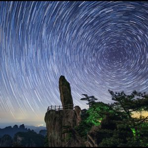 Star Trails and Flying-Over Rock