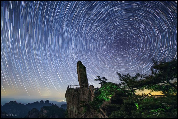 Star Trails and Flying-Over Rock