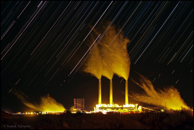 Coal-fired Power Station at Night