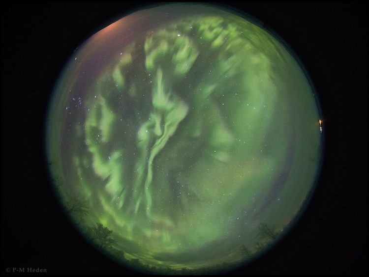 Sky Filled by Green Aurora