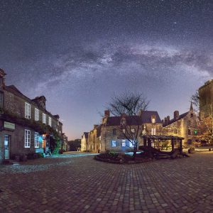 Starry Night of a Medieval Village