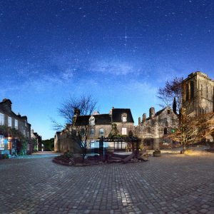 Starry Night of a Medieval Village