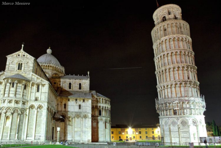 STS-119 and ISS over Pisa