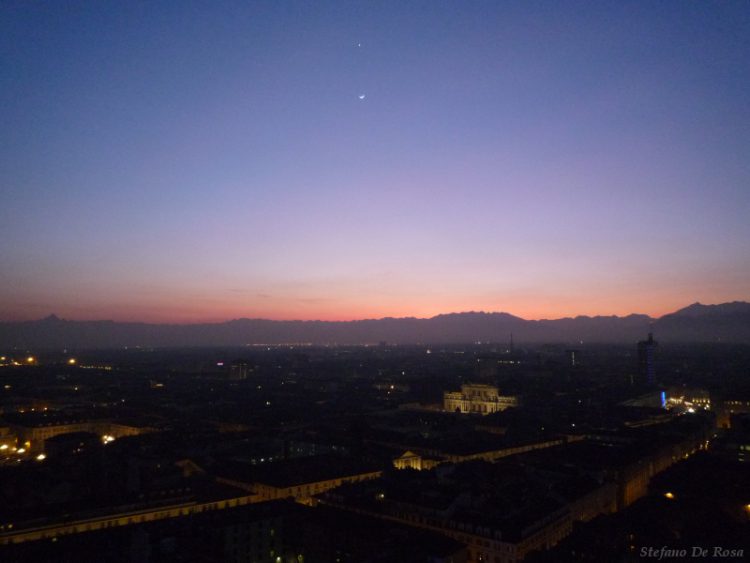 Moon and Venus Conjunction over Turin