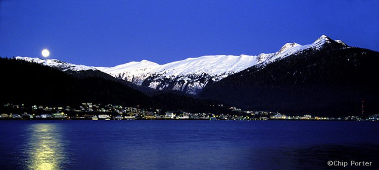 Moonrise above Ketchikan