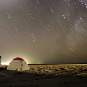 Star Trails Over Khoor Salt Lake