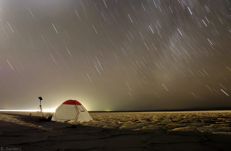 Star Trails Over Khoor Salt Lake