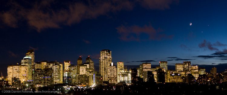 Venus, Jupiter, Moon Conjunction over Calgary