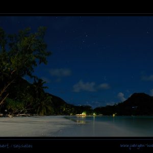 Seychelles Islands in Moonlight