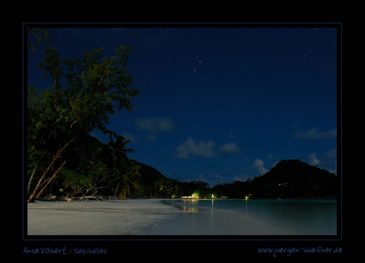 Seychelles Islands in Moonlight
