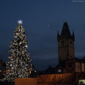 Holiday Moon and Venus in Prague